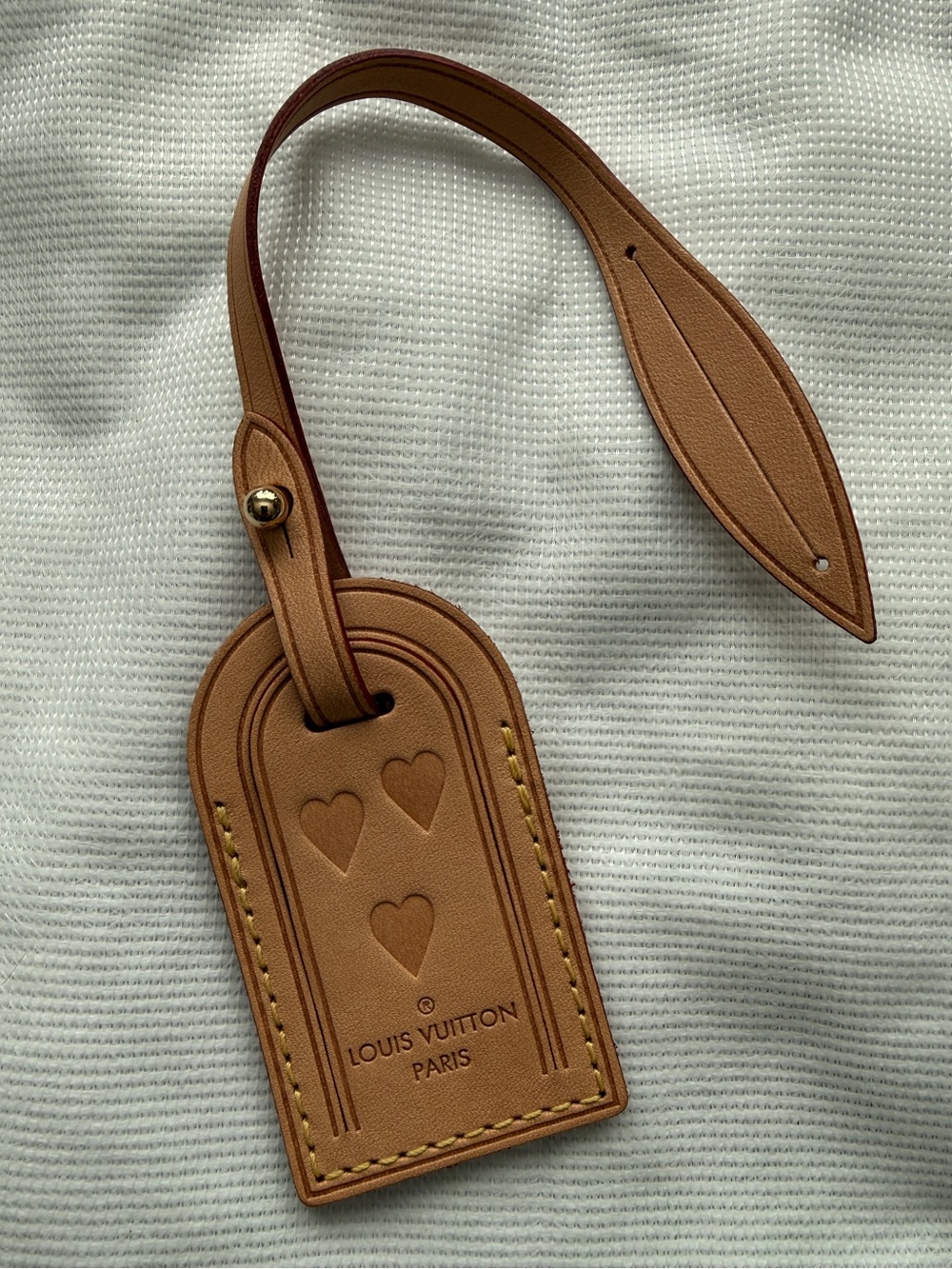 Louis Vuitton Vachetta Leather Clochette / Luggage tag / Bag Charm with hotstamp